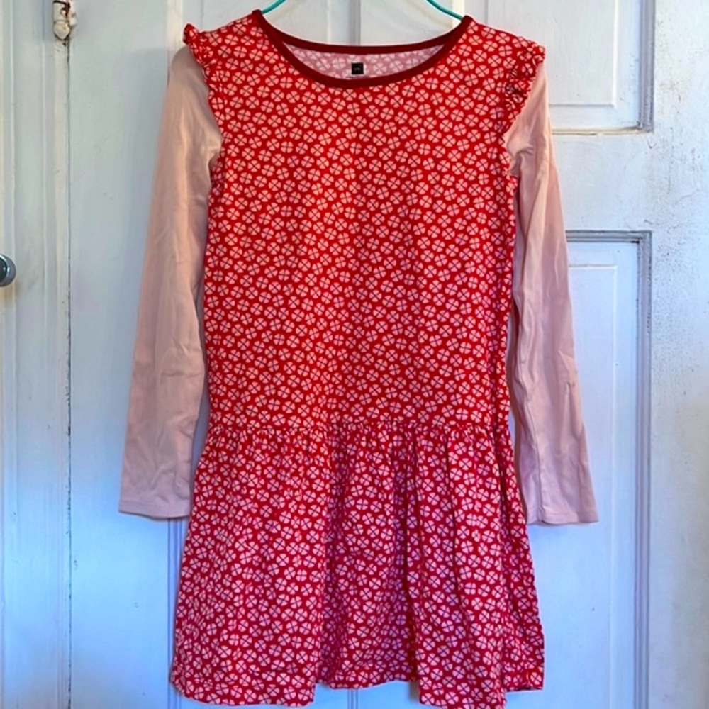 Tea Collection girls red and ivory floral dress in size 8 - Picture 8 of 8